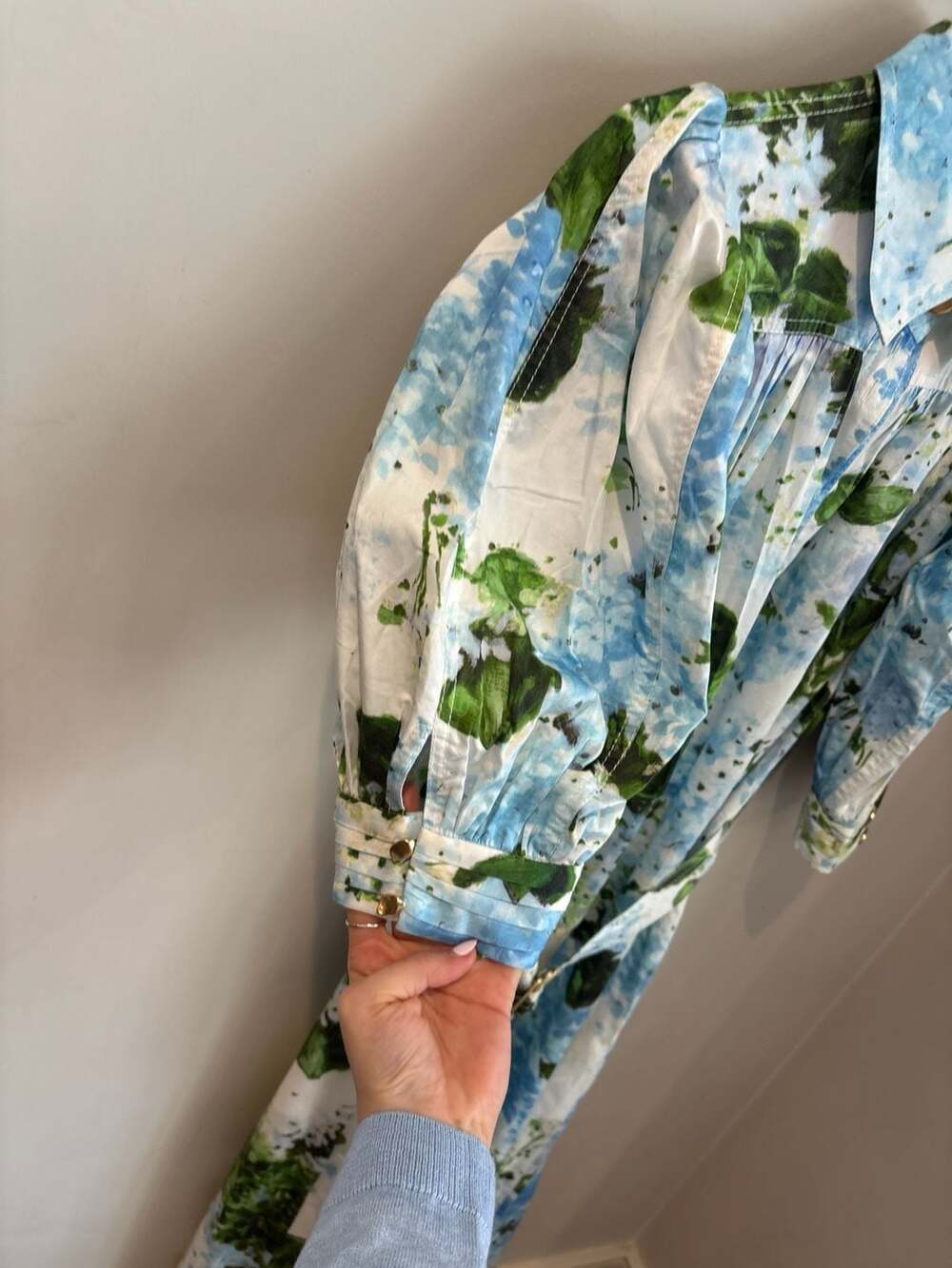 Aje. Belted Floral-Print Linen Midi Dress size 10 - Picture 10 of 11